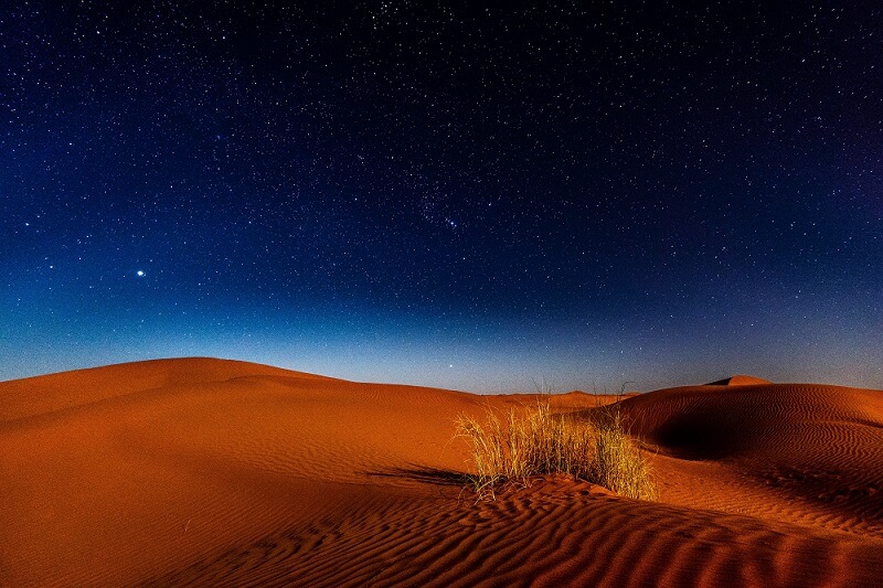 砂漠は日中夜間の気温差が激しい