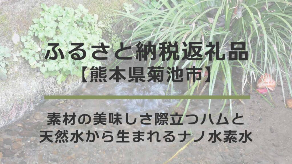 【熊本県菊池市】ふるさと納税返礼品｜素材の美味しさ際立つハムと天然水から生まれるナノ水素水