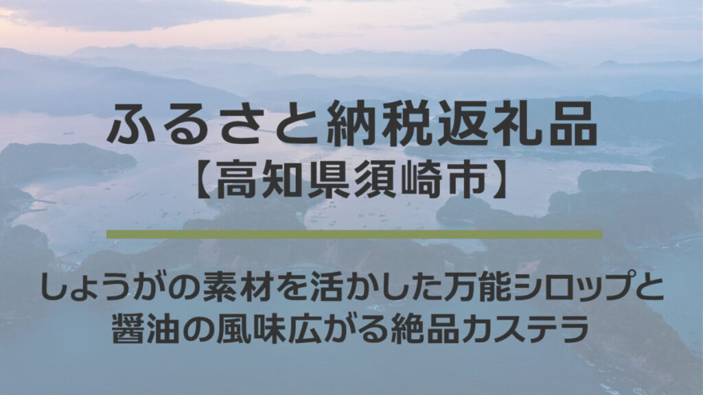 【高知県須崎市】ふるさと納税返礼品｜しょうがの素材を活かした万能シロップと醤油の風味広がる絶品カステラ