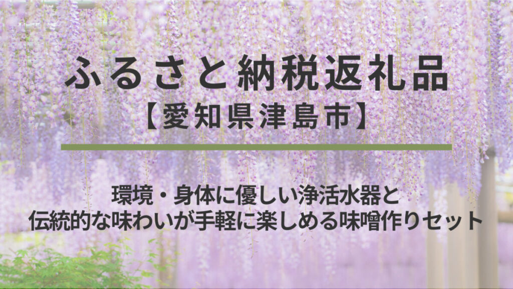 【愛知県津島市】ふるさと納税返礼品｜環境・身体に優しい浄活水器と伝統的な味わいが手軽に楽しめる味噌作りセット